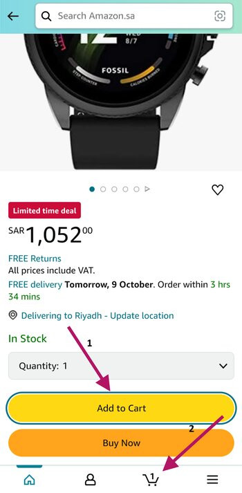 Add the items you need by clicking on the "Add to Cart" button