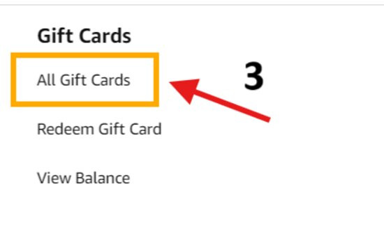 Click on All Gift Cards