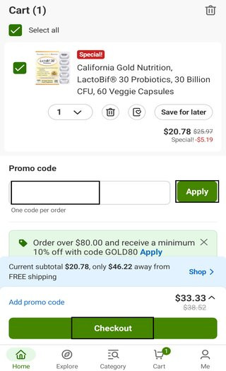 How to apply iHerb coupon code at the iHerb app