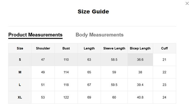 Shein Size Chart Shein Size Chart