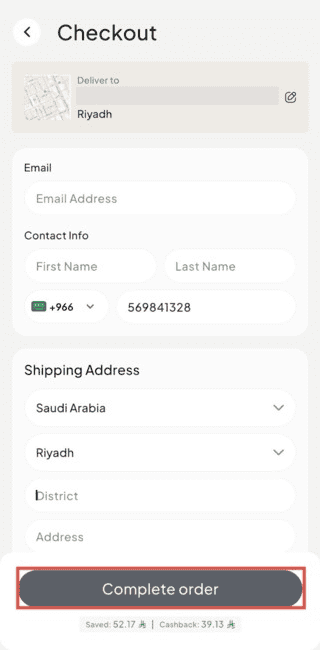 How to Select the Shipping Address on Aya App